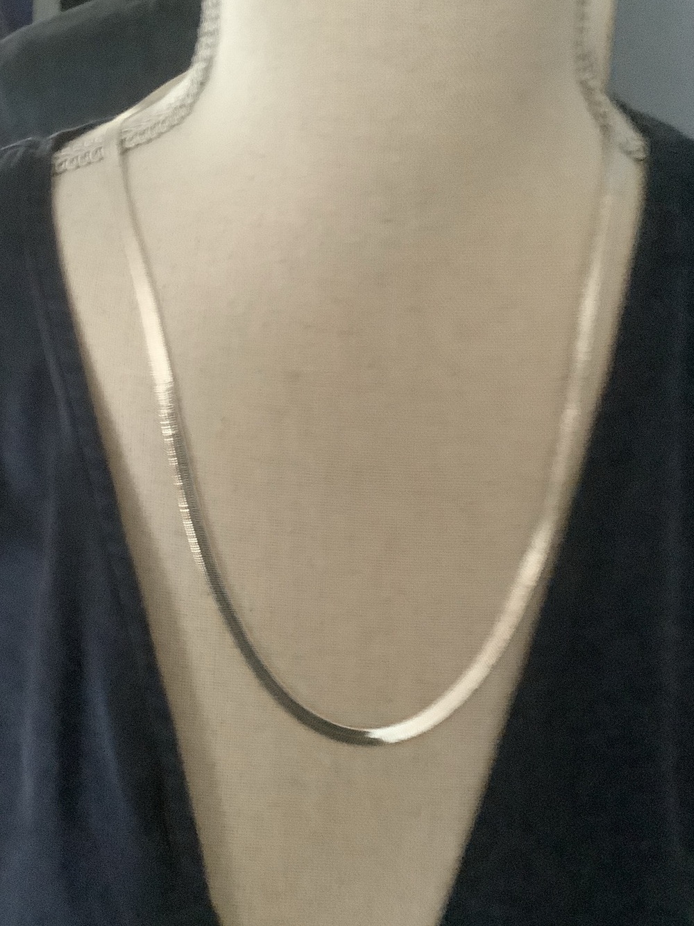 Sterling Silver Herringbone Necklace - Sleek Silver Chain